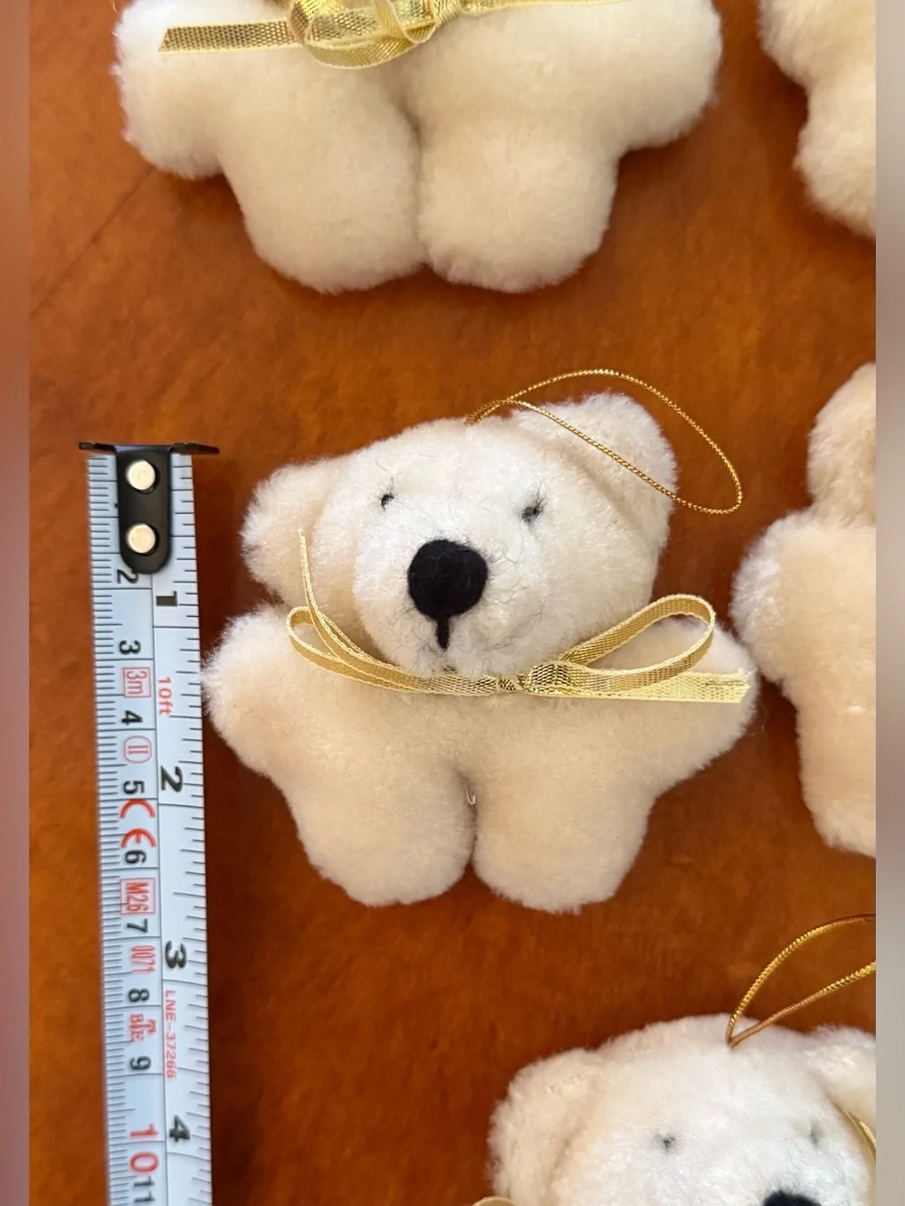 Vintage Miniature Plush Teddy Bear Ornaments - Set of 14